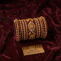 Zilzy "Curated Elegance" Banarasi Bangle Set – Black & Antique Gold