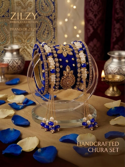 The Zilzy Bridal Collection – Premium Handcrafted Pearl & Gold Chura Set