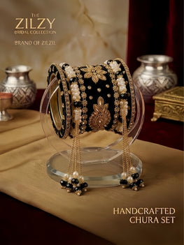 The Zilzy Bridal Collection – Premium Handcrafted Pearl & Gold Chura Set