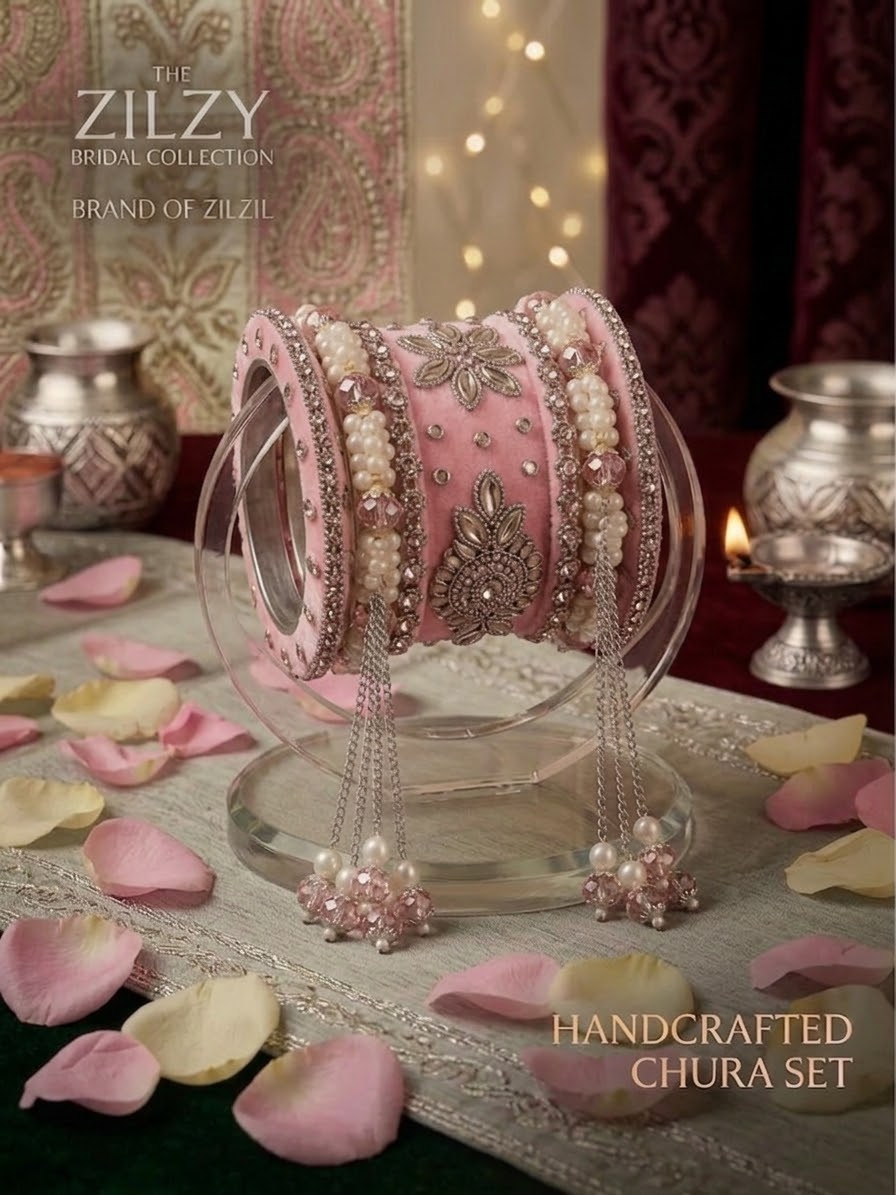 The Zilzy Bridal Collection – Premium Handcrafted Pearl & Gold Chura Set
