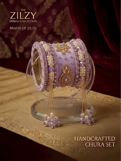 The Zilzy Bridal Collection – Premium Handcrafted Pearl & Gold Chura Set