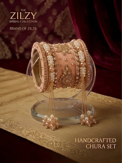 The Zilzy Bridal Collection – Premium Handcrafted Pearl & Gold Chura Set