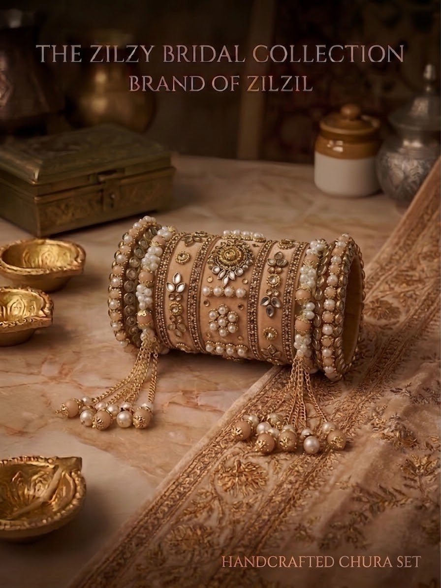 The Zilzy Bridal Collection – Handcrafted Turquoise & Pearl Kundan Chura Set