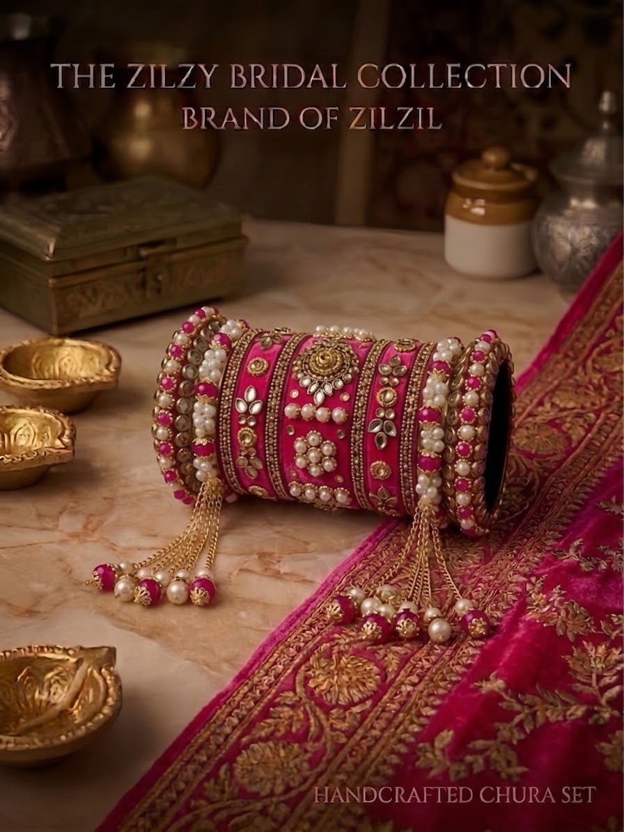 The Zilzy Bridal Collection – Handcrafted Turquoise & Pearl Kundan Chura Set