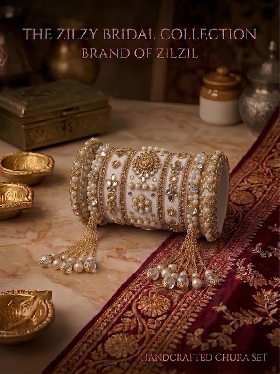 The Zilzy Bridal Collection – Handcrafted Turquoise & Pearl Kundan Chura Set