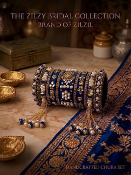 The Zilzy Bridal Collection – Handcrafted Turquoise & Pearl Kundan Chura Set